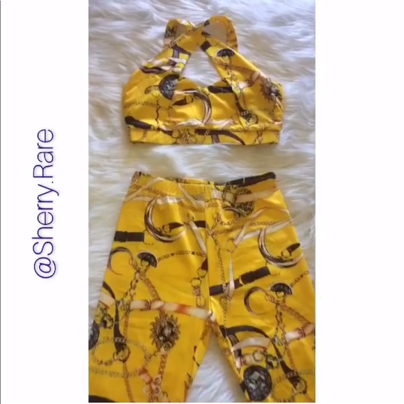 Yellow Printed Pants Set - Picture 4 of 8